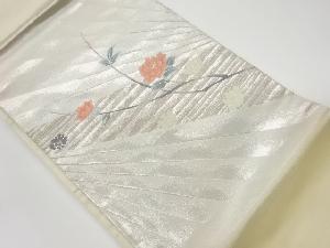 リサイクル　椿模様織出し名古屋帯